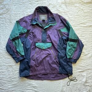Vintage 80s/90s Ballistic by White Sierra Purple & Teal color Block Jacket  — L